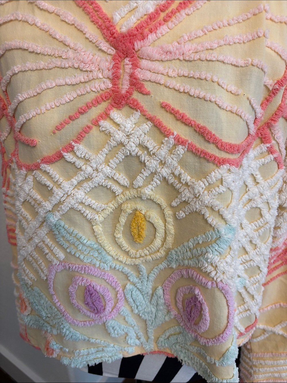 Vintage Textured Pastel Chenille Hoodie Sweater - Picture 4 of 4
